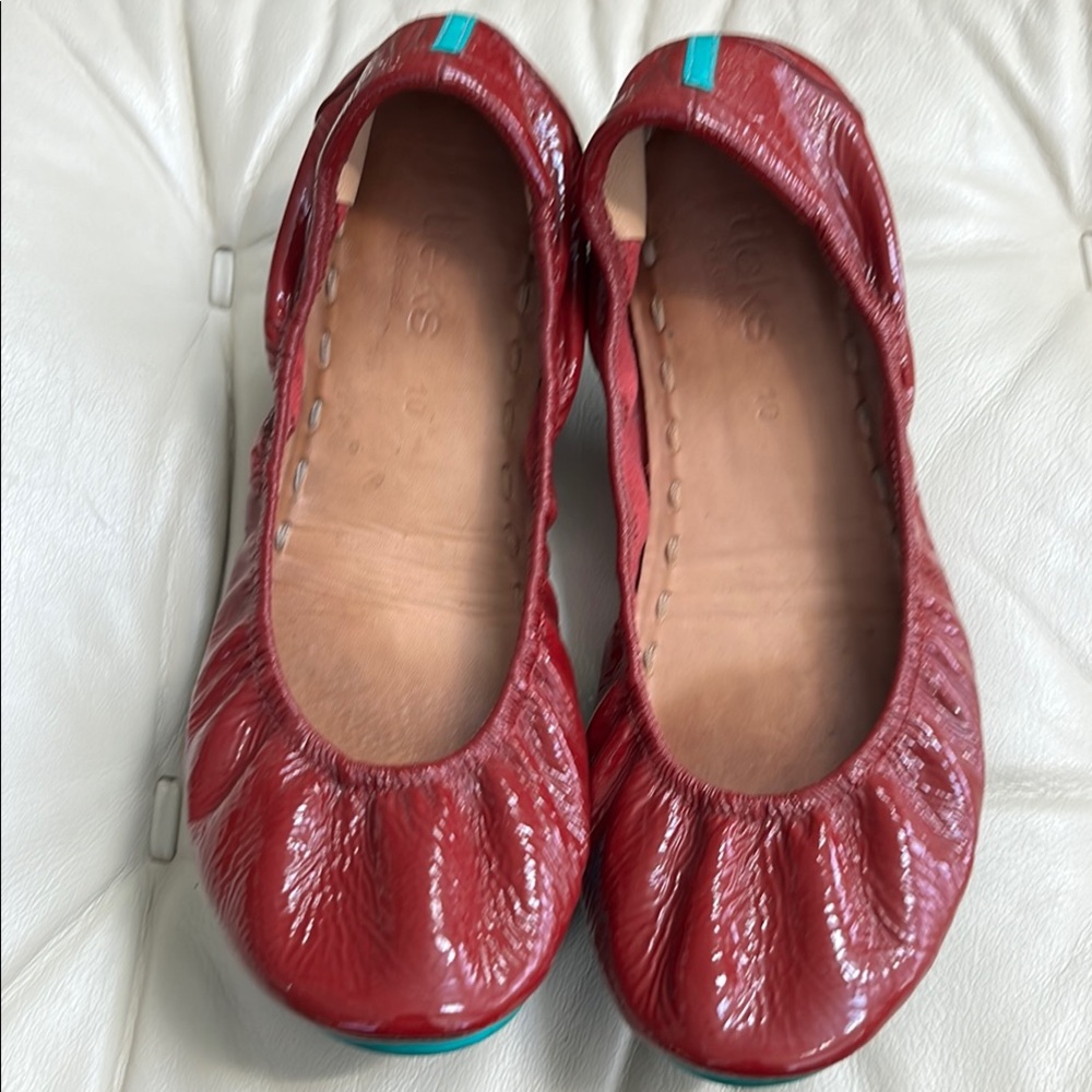 Tieks Red Patent Ballet Flats - 10 - EUC